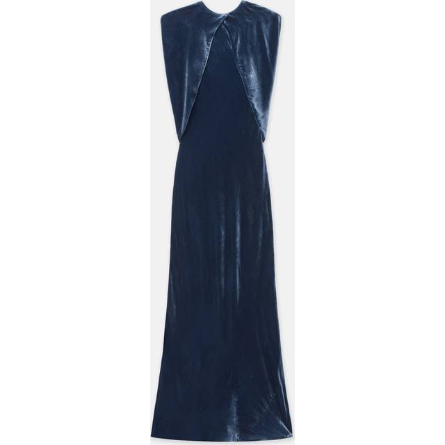 A-Line Velvet Shawl Gown - LIDO BLUE - 10