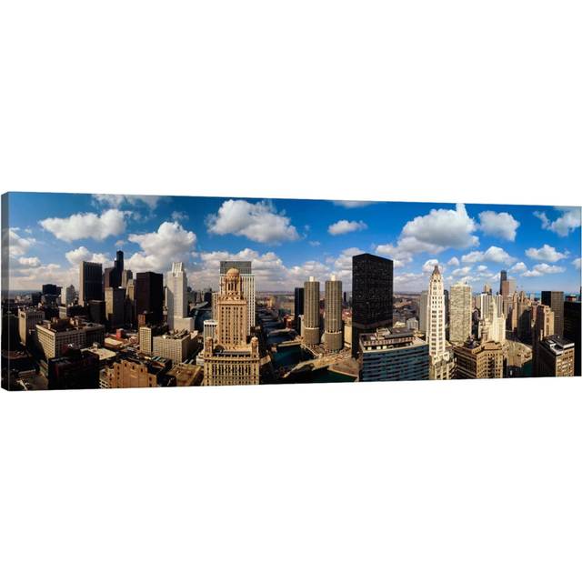 Skyline from Lake Michigan, Chicago, Illinois, USA #2 by Panoramic Images - Wrapped Canvas Panoramic Photograph (50.8cm H x 152.4cm W x 3.81cm D)