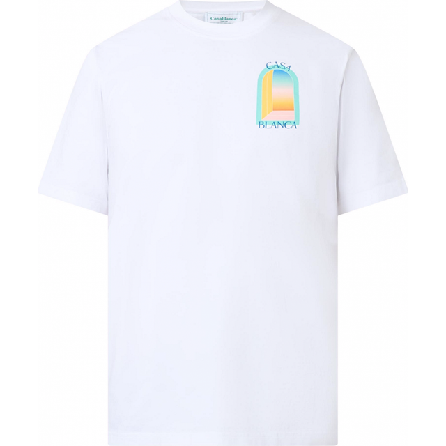 Casablanca Mens L'Arche Colore Printed T-Shirt in White Cotton - Size X-Large