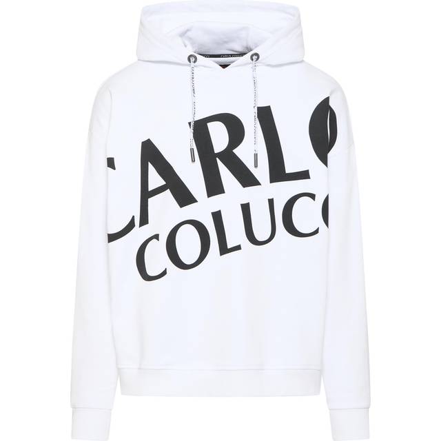 Carlo Colucci, Sweatshirts & Hoodies, Herr, XL, Bomull, Davoodi Oversized Huvtröja - white (XL)