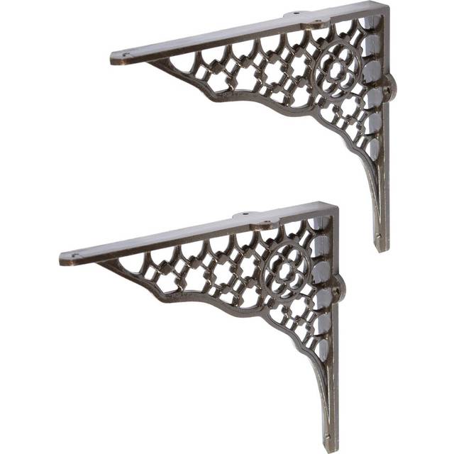 Hammer & Tongs - Honeycomb Iron Shelf Bracket - D205mm - Raw (20.7cm H X 3.9cm W X 20.7cm D)