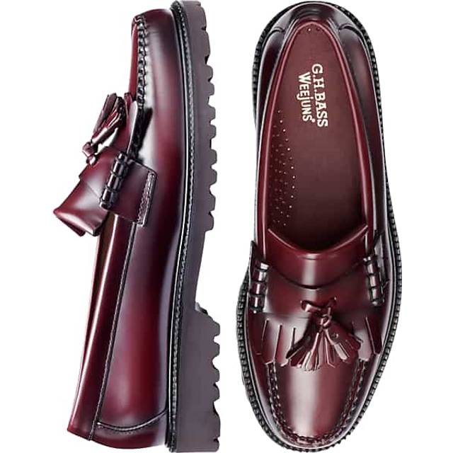 G.H.BASS Men's Layton Lug Weejuns® Moc Toe Loafers Purple Wine - Size: 12 D-Width