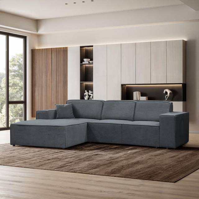 Avionna 2 - Piece Sofa & Chaise - Dark Gray (77cm H X 267cm W X 170cm D)
