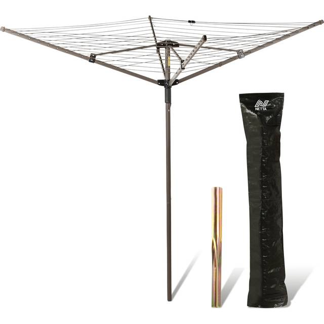 (Grey) NETTA Rotary Washing Line, 4 Arm - 45M