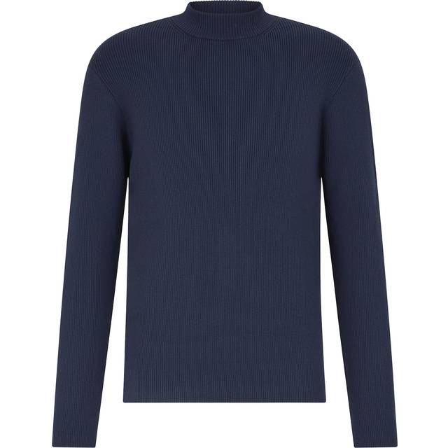 Drykorn, Turtlenecks, male, Blue, 2XL, Mens Pullover with High Neck Ribbed Structure