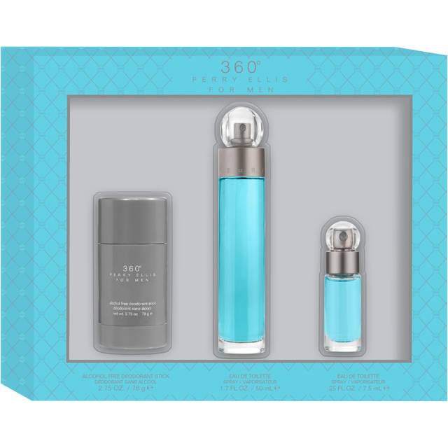 Perry Ellis 360 Men Gift Set - 1.7 fl oz eau de toilette  2.75 oz deodorant  .25 fl oz EDT mini travel spray