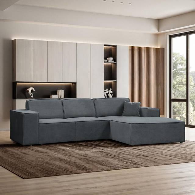 Avionna 2 - Piece Sofa & Chaise - Dark Gray (77cm H X 267cm W X 170cm D)