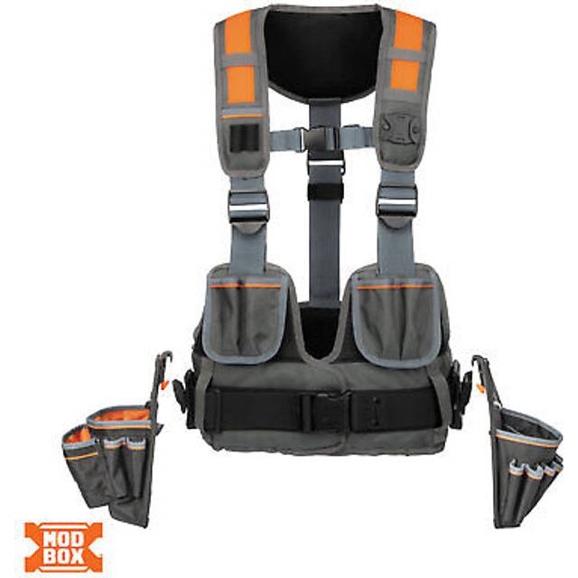 Klein Tools 55829MB Tool Vest with Tool Pouches  Fully Adjustable  Padded Support for Electricians  Carpenters  Construction