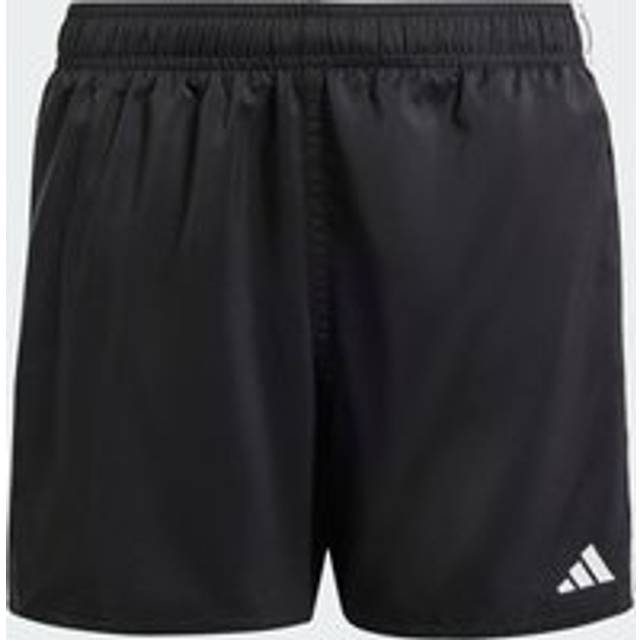 adidas Kids Boys 3 Stripe Swim Shorts - Black, Black/White, Size 5-6 Years - 5-6 YEARS