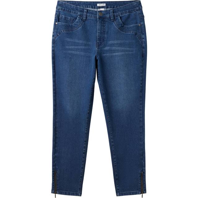 Sheego Zip Hem Ankle Length Skinny Jeans - Blue