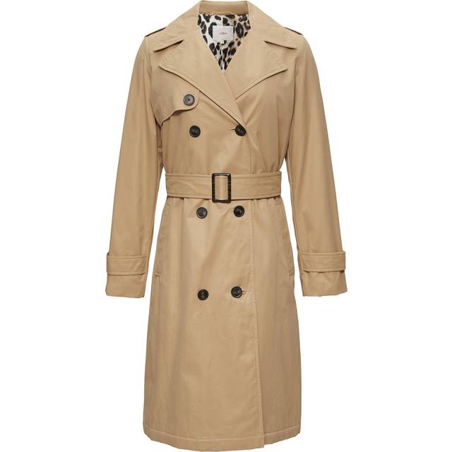 s.Oliver, Trench Coats, female, Beige, L, Padded Trenchcoat with Inner Print
