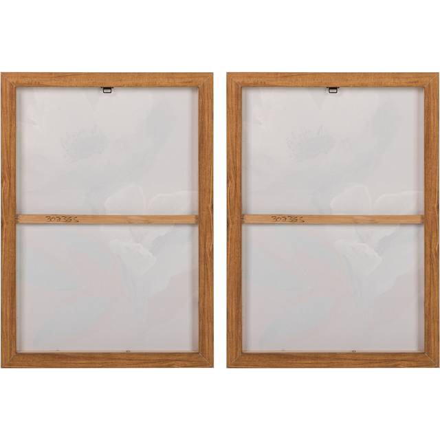 Flowers 80% Hand Painted Set 2 Canvas 50X4X70 Cm - 2 Piece Wrapped Canvas Print Set - Blue;Brown;White;Yellow (70cm H X 50cm W)