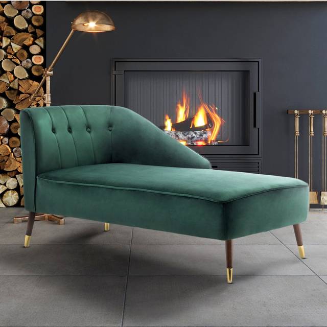 Bert Chaise Lounge - Emerald Green (76cm H X 67cm W X 160cm L)