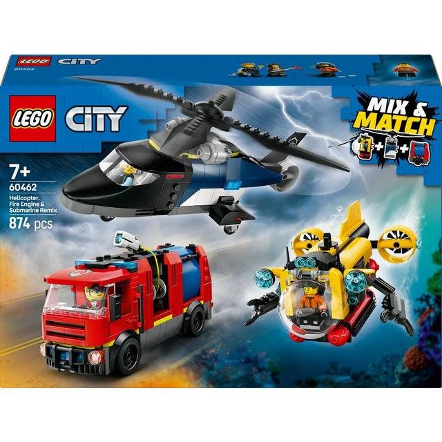 Lego City Helicopter, Fire Engine &Amp; Submarine Remix 60462 - One Colour