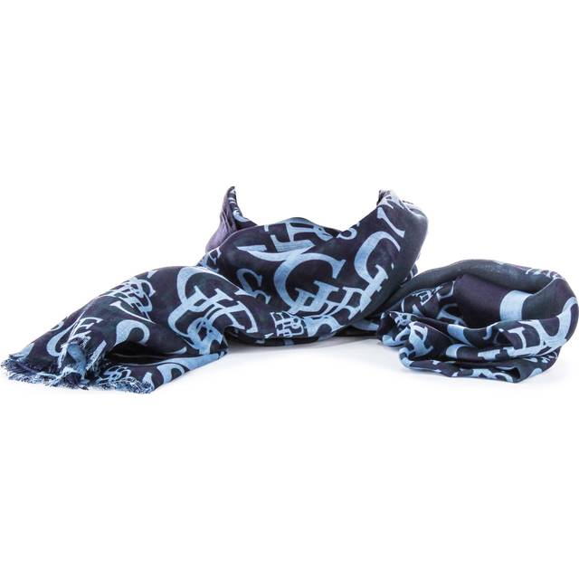 Guess all over logo womens scarves in black blue