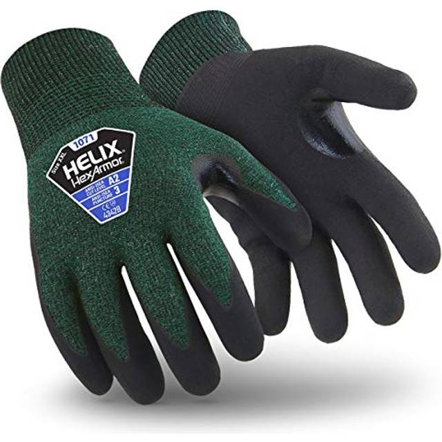 HexArmor Cut-Resistant Puncture-Resistant Nitrile Palm Knit Work Gloves | Helix 1071 | X-Small