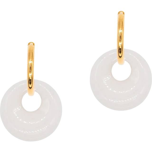Jade stone earrings for women Sloya Blima - Blanc - 2,8x1,8 cm