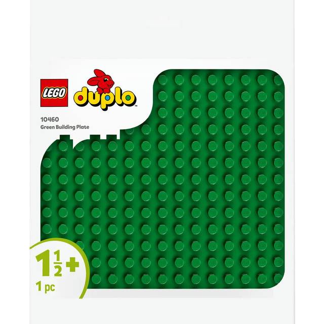 LEGO DUPLO Grön byggplatta Byggleksak för små barn från 18 månader, Uppvisningsbas med kreativa leksaker för förskolebarn som uppmuntrar fantasifulla lekar och byggen 10460