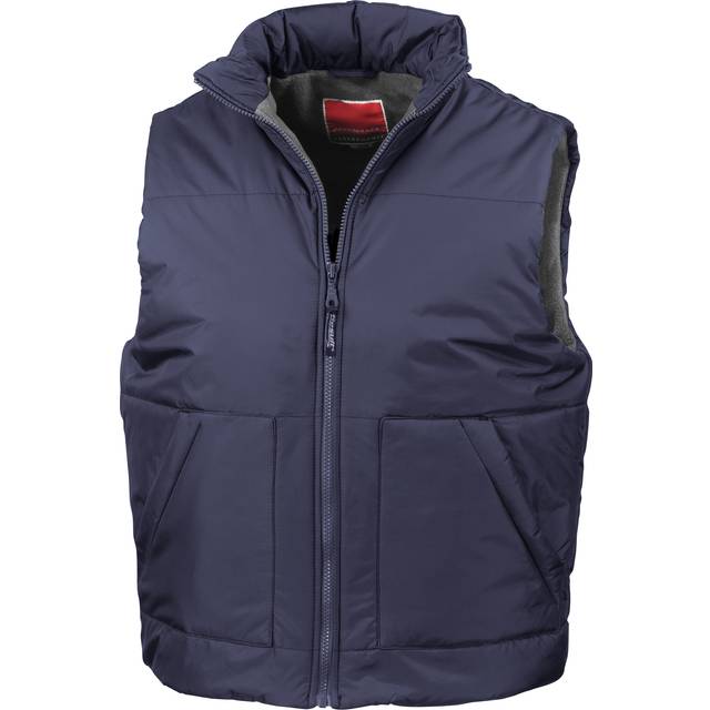 (XL, Navy Blue) Result Fleece Lined Bodywarmer Water Repellent Windproof Jacket