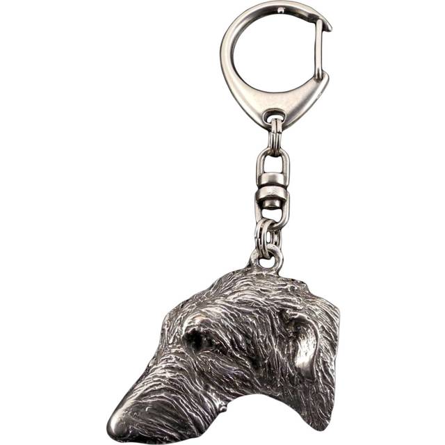 Deerhound, Scottish Deerhound - Silver-plated key ring with dog, handbag decoration, backpack pendant by Art-Dog brand silver
