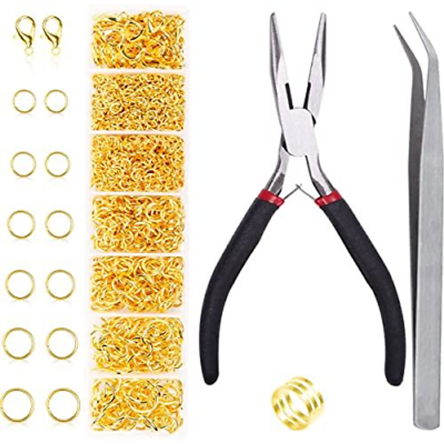 Jump Rings for Jewelry Making Kit  1500pcs Jewelry Repair Kit for Necklace Bracelet  Lobster Clasps and Closures Repair Supplies Kit with Pliers Tweez