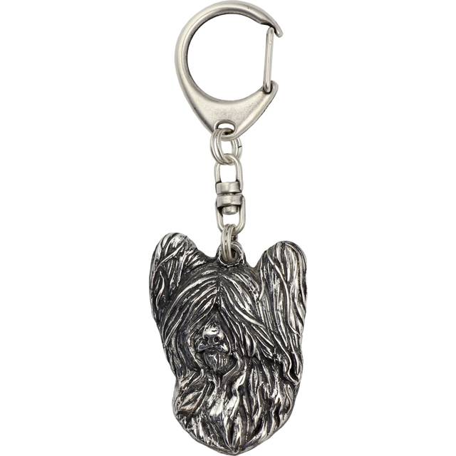 Silky Terrier - Silver-plated key ring with dog, handbag decoration, backpack pendant by Art-Dog brand silver
