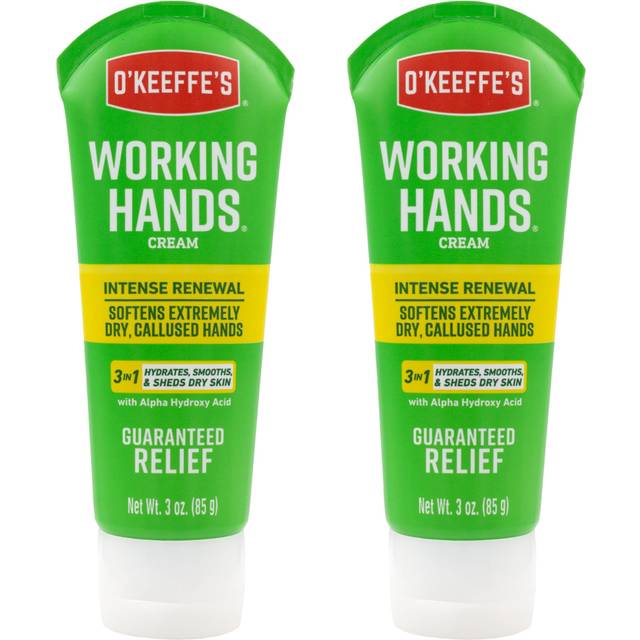 OKeeffes Working Hands Intense Renewal Hand Cream 3 oz Tube Pack of 2  Softens and Smooths Extremely Callused Dry Hands