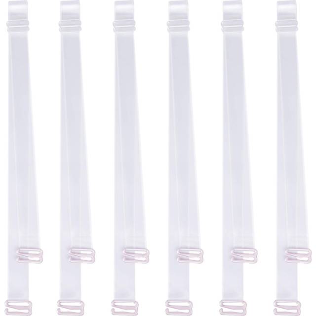 DREETINO Clear Bra Straps  3-Pairs Invisible Non-Slip Adjustable for S