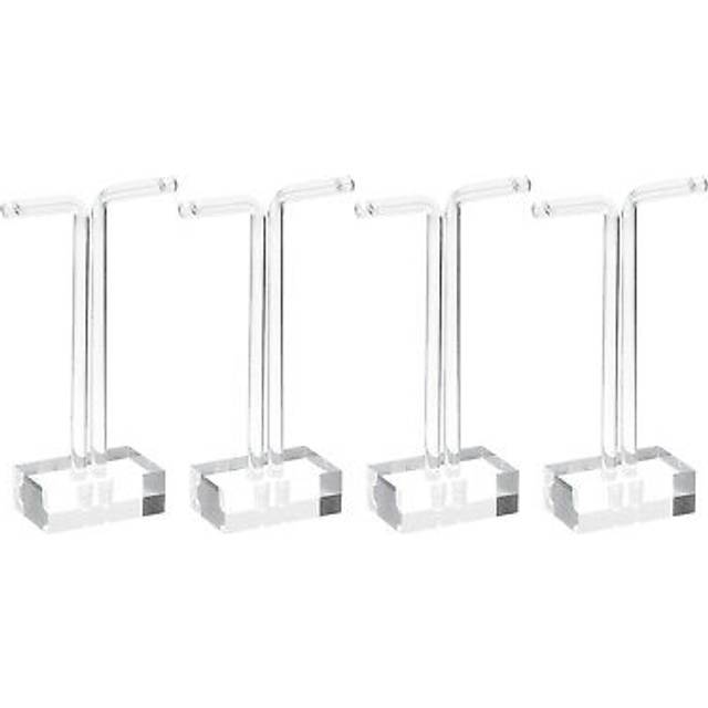 4pcs 4" height acrylic t bar earring display stand jewelry storage rack, clear