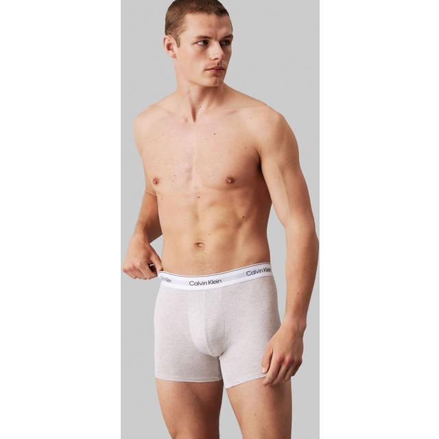 Calvin Klein Men's 3-Pack Modern Cotton Boxer Briefs, Black/Grey - Size: 37/36/32