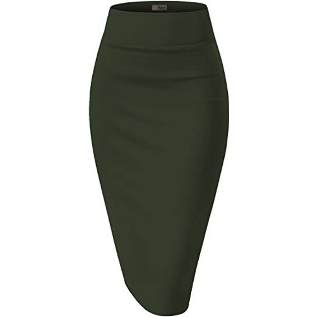 Hybrid & Company Women's Techno/Scuba Stretchy Office Pencil Skirt KSK