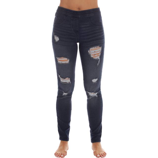 Just Love Denim Wash Ripped Jeggings for Women 6854-MEDDEN-XL
