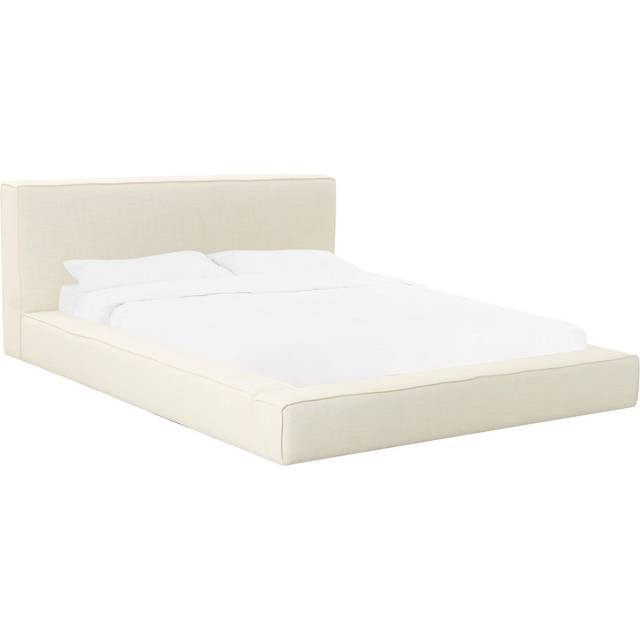 Olafur Linen Super King Bed - Fabric/Plywood - L248.9 x W240 x H94 cm - Cream