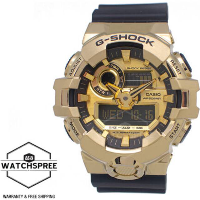 Casio G-Shock G-Steel Analog Digital Resin Strap Gold Dial Quartz GM-700G-9A 200M Men&#39;s Watch