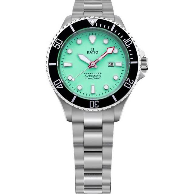 Ratio FreeDiver Sapphire Stainless Steel Green Dial Automatic RTFL835 200M Women&#39;s Watch