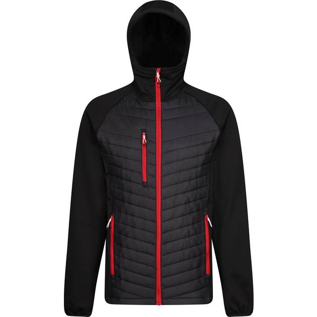 Regatta Mens Navigate Quilted Hybrid Jacket (Black/Classic Red) - Size X-Large