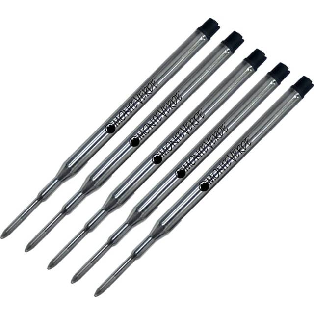 5 Pack  Monteverde K Style Ballpoint Refill to Fit Sheaffer Ballpoint Pens  Medium Point  Soft Roll Bulk Packed Black