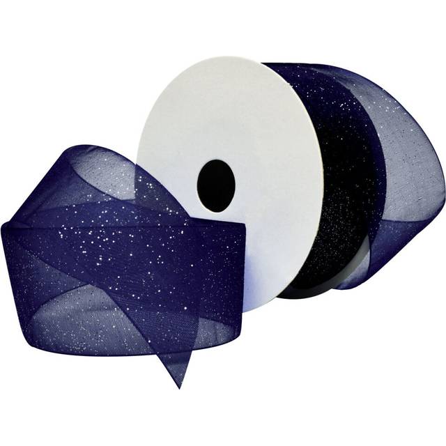 Morex Ribbon Sugar Sheer Organdy Ribbon  1-1/2-Inch by 25-Yard  Navy Blue