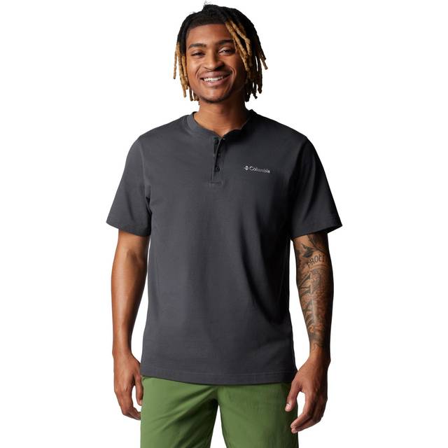 Columbia Men&#39;s Landroamer  Short Sleeve Henley II- - Black (M)