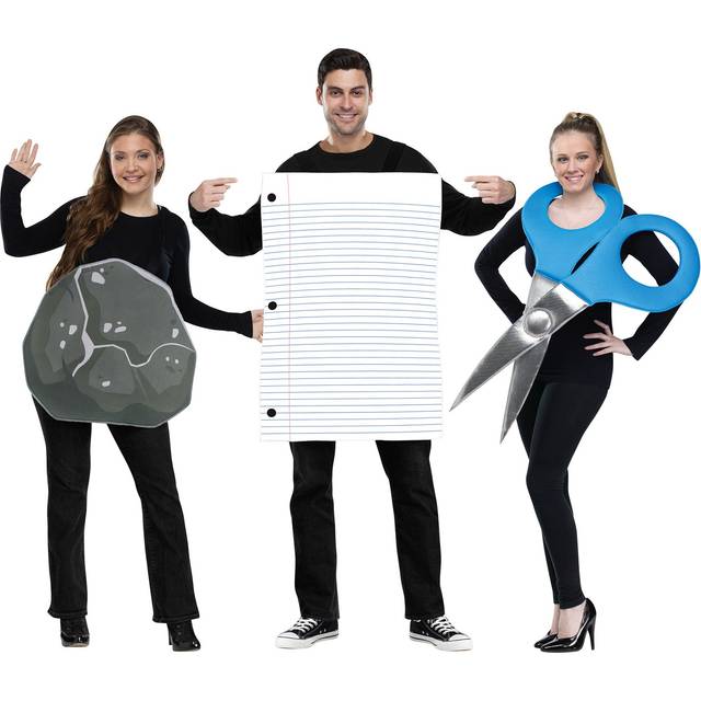 Rock, Paper, Scissors Group Costume - Blue&#47;Gray&#47;White (One-Size)