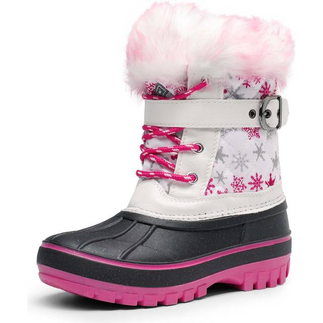 DREAM PAIRS girls Faux Fur-Lined Insulated Waterproof Winter Snow Boot