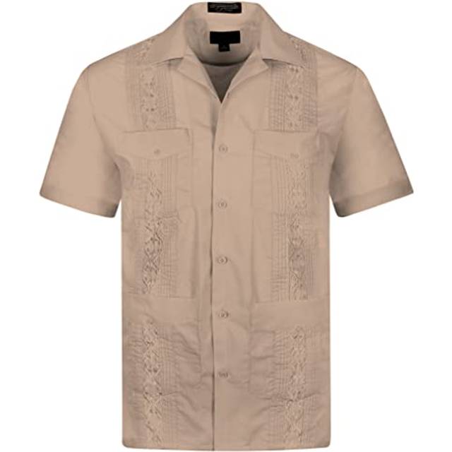 OmegaTux Cuban Guayabera Short Sleeve Shirt  Wedding Cigar Beach Barte