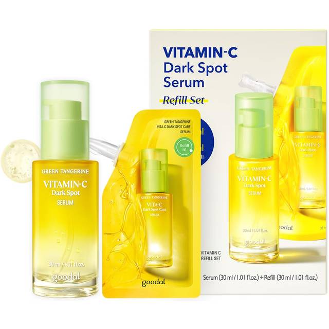 GOODAL Green Tangerine Vitamin C Serum - Advanced Version (2.02 Fl Oz (Pack of 2  Refill Included))
