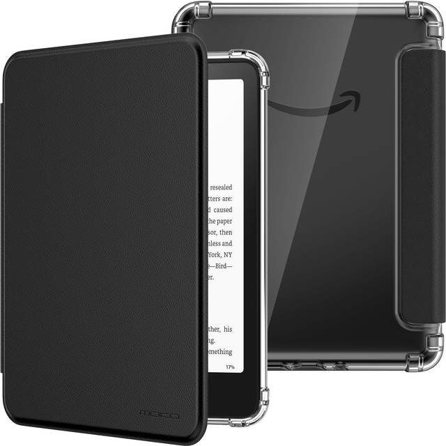 MoKo Case for All-new 7" Kindle Paperwhite 12th Generation 2024&Kindle Colorsoft Signature Edition 2024, Ultra Clear Soft Flexible Transparent TPU Back Cover Light Shell with Auto Wake/Sleep, Black