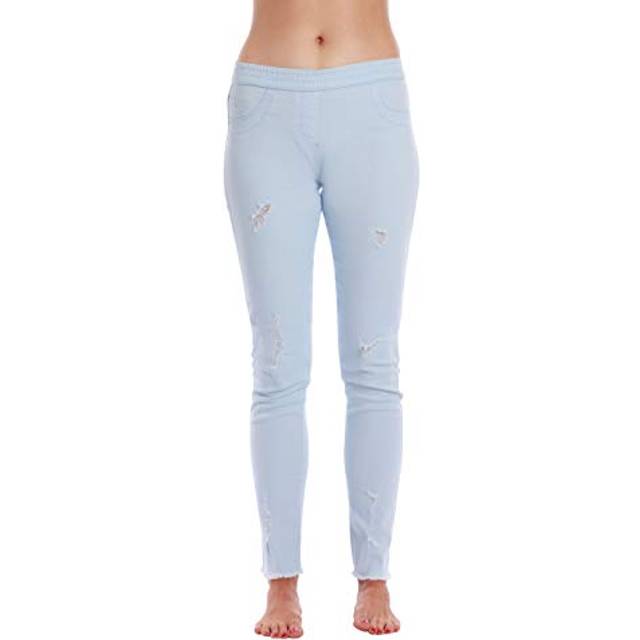 Just Love Solid Wash Jeggings for Women 6876-LTBLU-XL