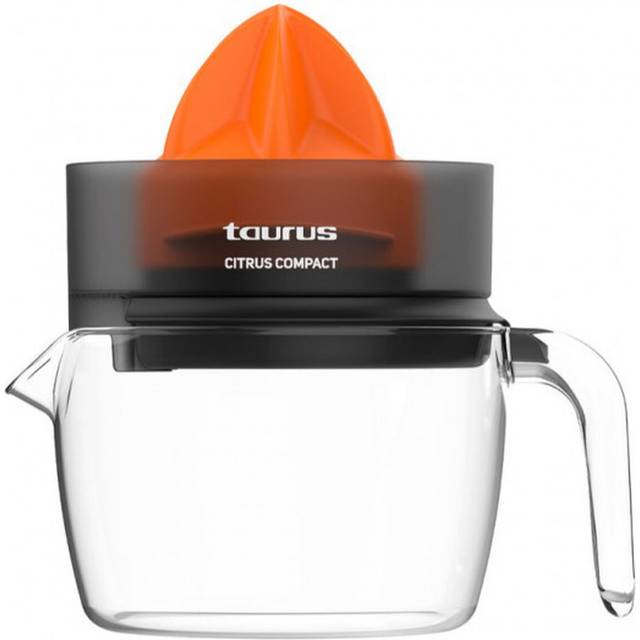 Oxen Citrus Compact – elektrisk orange klämma, dubbel rotationskänsla, extra stor juicerkon, avtagbar, diskmaskinssäker, kompakt förvaring, BPA-fri, 800 ml