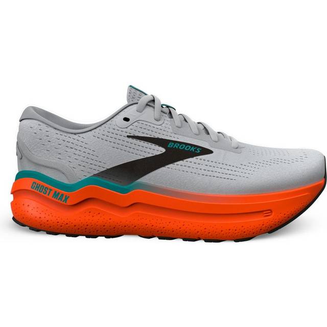 Brooks Ghost Max 2 White Orange SS25 Sneakers, Size 43 - EUR