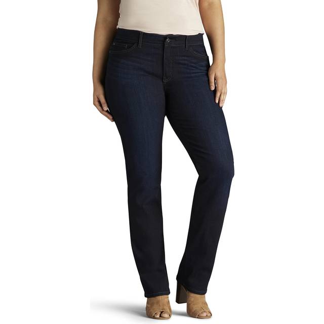 Lee Women's Ultra Lux Comfort with Flex Motion Straight Leg Jean Niagara 18 Short