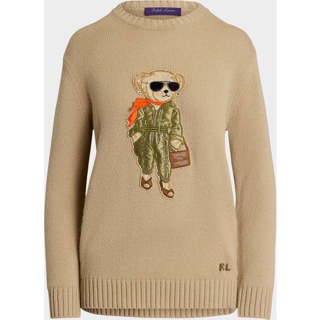 Aviator Polo Bear Cashmere Sweater - TAN - Large
