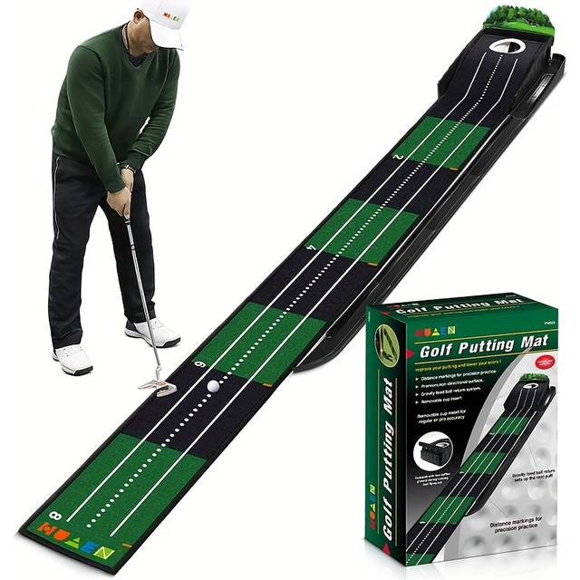 TEMU Golf Putting Mat, Putting For Indoor & Outdoor, With Ball Return With Alignment Guide, Compact And Mat, Golf Accessories For Men